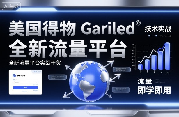 美国得物Gariled技术实战，全新流量平台​实战干货，即学即用网创-网赚-电商-tk-出海-AI-抖音-快手-小红书-视频号-玩法-创业-小程序-公众号-私域-s粉网创智库