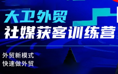 大卫老师·外贸社媒获客独家训练营(更新10月)网创-网赚-电商-tk-出海-AI-抖音-快手-小红书-视频号-玩法-创业-小程序-公众号-私域-s粉网创智库