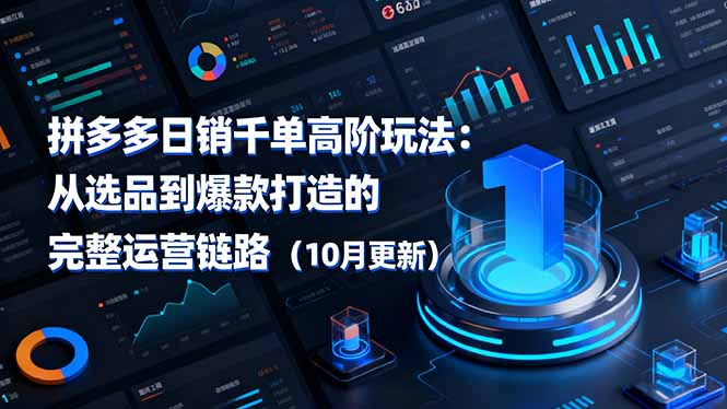 拼多多日销千单高阶玩法：从选品到爆款打造的完整运营链路(10月更新网创-网赚-电商-tk-出海-AI-抖音-快手-小红书-视频号-玩法-创业-小程序-公众号-私域-s粉网创智库