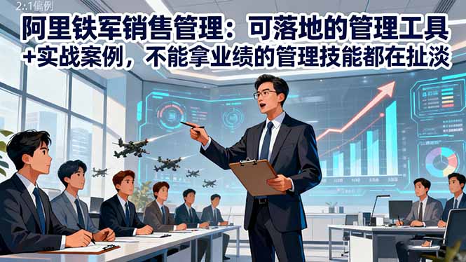 阿里铁军销售管理：可落地的管理工具+实战案例，不能拿业绩的管理都在扯淡网创-网赚-电商-tk-出海-AI-抖音-快手-小红书-视频号-玩法-创业-小程序-公众号-私域-s粉网创智库