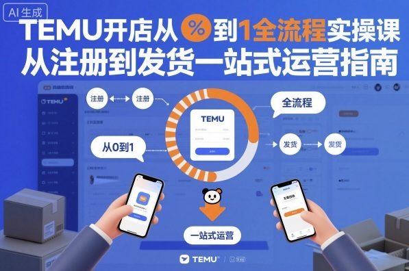 TEMU开店从0到1全流程实操课，从注册到发货一站式运营指南网创-网赚-电商-tk-出海-AI-抖音-快手-小红书-视频号-玩法-创业-小程序-公众号-私域-s粉网创智库