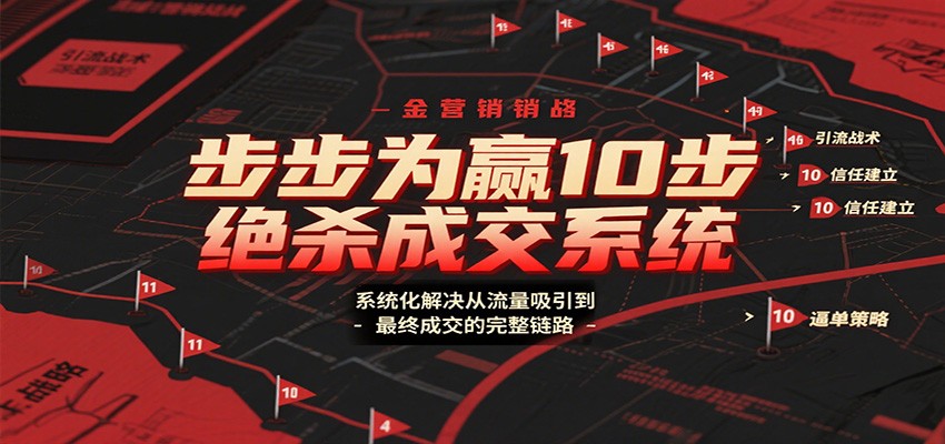步步为赢10步绝杀成交系统，系统化解决从流量吸引到最终成交的完整链路 - 网创智库网创-网赚-电商-tk-出海-AI-抖音-快手-小红书-视频号-玩法-创业-小程序-公众号-私域-s粉网创智库