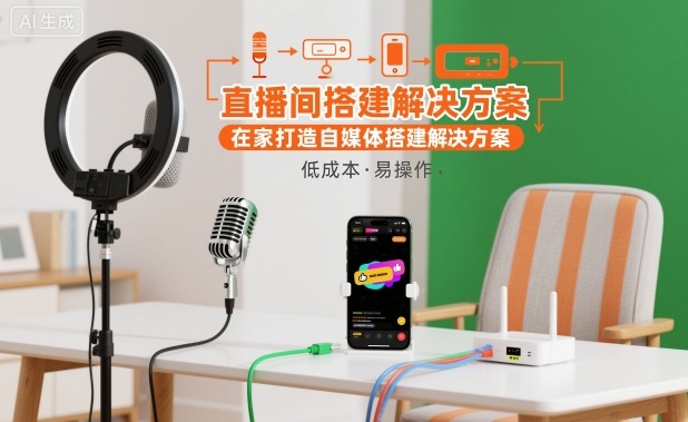 直播间搭建解决方案，在家打造自媒体搭建解决方案网创-网赚-电商-tk-出海-AI-抖音-快手-小红书-视频号-玩法-创业-小程序-公众号-私域-s粉网创智库