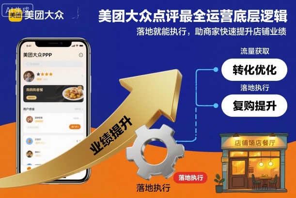 美团大众点评最全运营底层逻辑，落地就能执行，助商家快速提升店铺业绩网创-网赚-电商-tk-出海-AI-抖音-快手-小红书-视频号-玩法-创业-小程序-公众号-私域-s粉网创智库