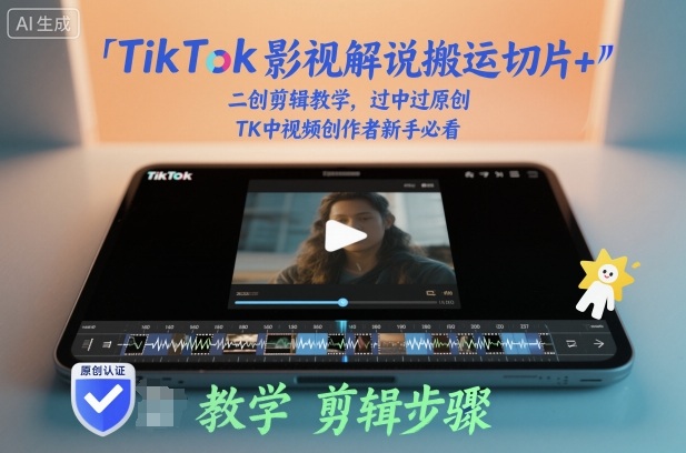 TikTok影视解说搬运切片+二创剪辑教学，过中过原创，TK中视频创作者新手必看网创-网赚-电商-tk-出海-AI-抖音-快手-小红书-视频号-玩法-创业-小程序-公众号-私域-s粉网创智库