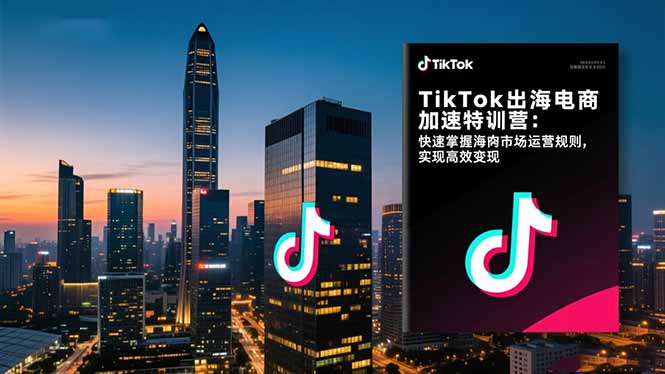 TikTok出海电商加速特训营：快速掌握海外市场运营规则，实现高效变现网创-网赚-电商-tk-出海-AI-抖音-快手-小红书-视频号-玩法-创业-小程序-公众号-私域-s粉网创智库