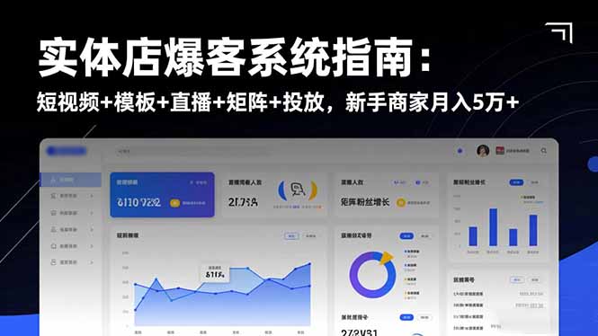 实体店爆客系统指南：短视频+模板+直播+矩阵+投放，新手商家月入5万+网创-网赚-电商-tk-出海-AI-抖音-快手-小红书-视频号-玩法-创业-小程序-公众号-私域-s粉网创智库