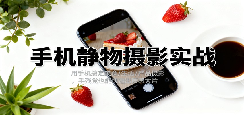 手机静物摄影实战，用手机搞定美食/生活/产品摄影，手残党也能快速出质感大片 - 网创智库网创-网赚-电商-tk-出海-AI-抖音-快手-小红书-视频号-玩法-创业-小程序-公众号-私域-s粉网创智库