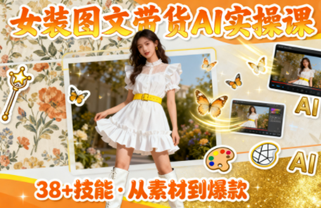 女装图文带货的AI实操课网创-网赚-电商-tk-出海-AI-抖音-快手-小红书-视频号-玩法-创业-小程序-公众号-私域-s粉网创智库