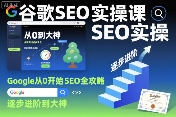 谷歌SEO实操课，Google从0开始SEO全攻略，逐步进阶到大神网创-网赚-电商-tk-出海-AI-抖音-快手-小红书-视频号-玩法-创业-小程序-公众号-私域-s粉网创智库