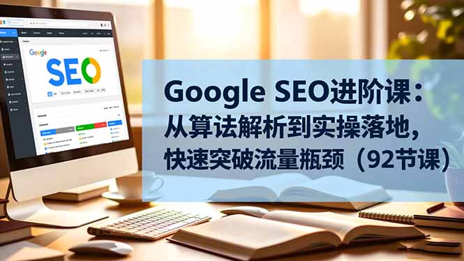 Google SEO进阶课：从算法解析到实操落地，快速突破流量瓶颈(92节课网创-网赚-电商-tk-出海-AI-抖音-快手-小红书-视频号-玩法-创业-小程序-公众号-私域-s粉网创智库
