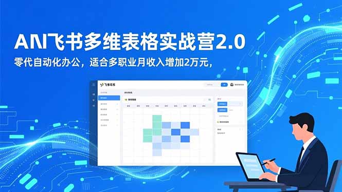 AI+飞书多维表格实战营2.0：零代码自动化办公，适合多职业月收入增加2万元网创-网赚-电商-tk-出海-AI-抖音-快手-小红书-视频号-玩法-创业-小程序-公众号-私域-s粉网创智库