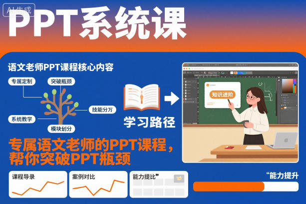 PPT系统课，专属语文老师的PPT课程，帮你突破PPT瓶颈网创-网赚-电商-tk-出海-AI-抖音-快手-小红书-视频号-玩法-创业-小程序-公众号-私域-s粉网创智库