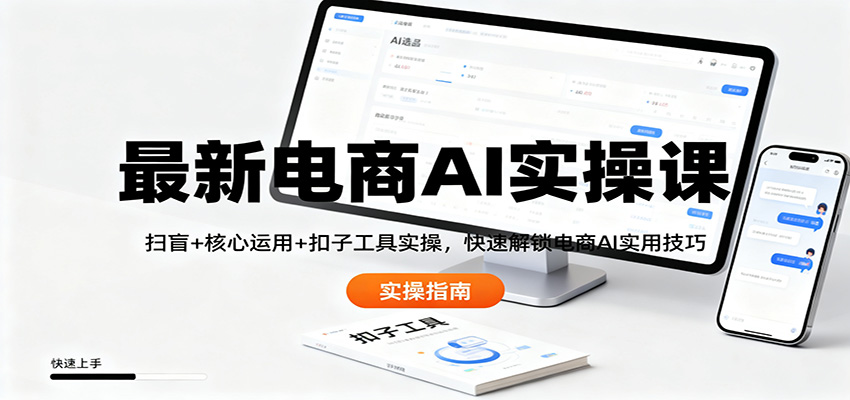 最新电商AI实操课：扫盲+核心运用+扣子工具实操，快速解锁电商AI实用技巧 - 网创智库网创-网赚-电商-tk-出海-AI-抖音-快手-小红书-视频号-玩法-创业-小程序-公众号-私域-s粉网创智库