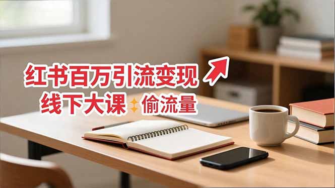 小红书百万引流变现-11月线下大课：分享从0到百万引流路径，手把手教偷流量、拿结果网创-网赚-电商-tk-出海-AI-抖音-快手-小红书-视频号-玩法-创业-小程序-公众号-私域-s粉网创智库