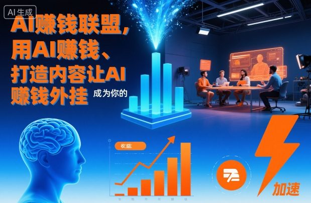 AI賺钱联盟，用AI賺钱、打造内容让AI成为你的賺钱外挂网创-网赚-电商-tk-出海-AI-抖音-快手-小红书-视频号-玩法-创业-小程序-公众号-私域-s粉网创智库
