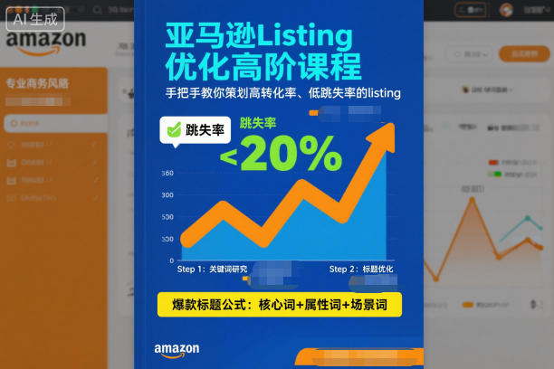 亚马逊Listing优化高阶课程，手把手教你策划高转化率、低跳失率的listing网创-网赚-电商-tk-出海-AI-抖音-快手-小红书-视频号-玩法-创业-小程序-公众号-私域-s粉网创智库