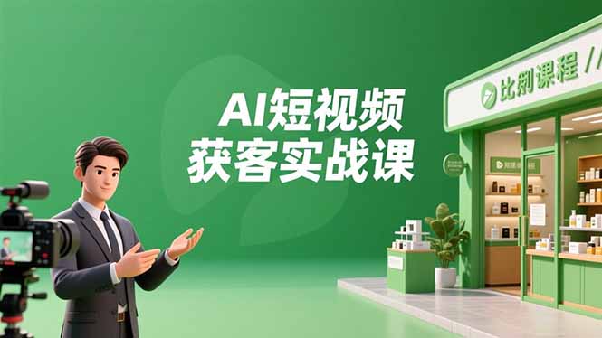 AI短视频获客实战课，数字人创作、实体行业应用、精准引流，30天获取客源月入6万+网创-网赚-电商-tk-出海-AI-抖音-快手-小红书-视频号-玩法-创业-小程序-公众号-私域-s粉网创智库
