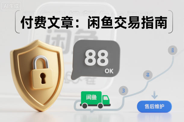 付费文章：闲鱼交易指南，怎么才能降低被坑被马扁的概率网创-网赚-电商-tk-出海-AI-抖音-快手-小红书-视频号-玩法-创业-小程序-公众号-私域-s粉网创智库