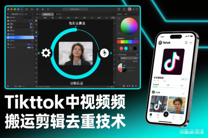 Tiktok中视频纯搬运剪辑去重技术，外来技术，自行测试网创-网赚-电商-tk-出海-AI-抖音-快手-小红书-视频号-玩法-创业-小程序-公众号-私域-s粉网创智库