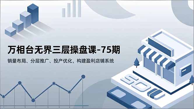 万相台无界三层操盘课-75期，销量布局、分层推广、投产优化，构建盈利店铺系统网创-网赚-电商-tk-出海-AI-抖音-快手-小红书-视频号-玩法-创业-小程序-公众号-私域-s粉网创智库
