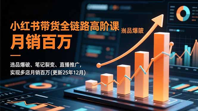 小红书带货全链路高阶课，选品爆破、笔记裂变、直播推广，实现多店月销百万(更新25年12月网创-网赚-电商-tk-出海-AI-抖音-快手-小红书-视频号-玩法-创业-小程序-公众号-私域-s粉网创智库