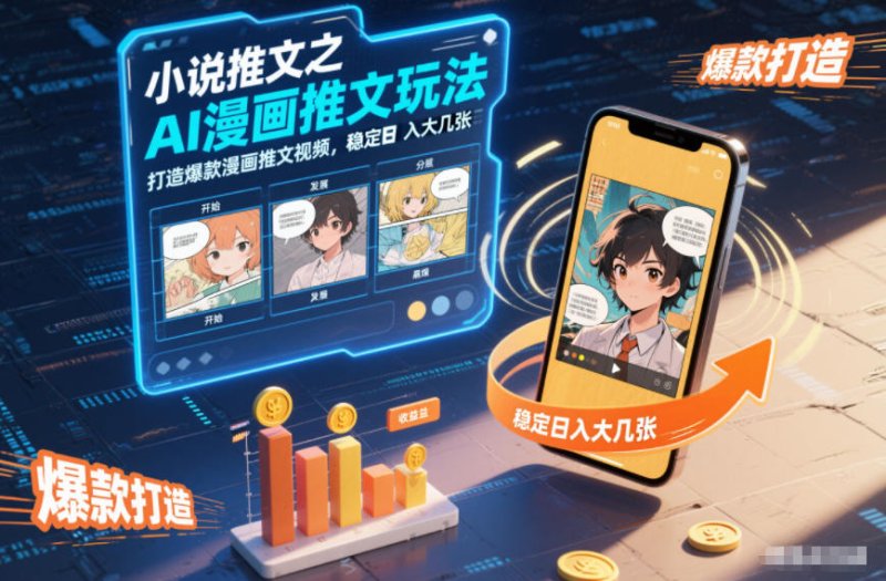 小说推文之AI漫画推文玩法，打造爆款漫画推文视频，稳定日入大几张网创-网赚-电商-tk-出海-AI-抖音-快手-小红书-视频号-玩法-创业-小程序-公众号-私域-s粉网创智库