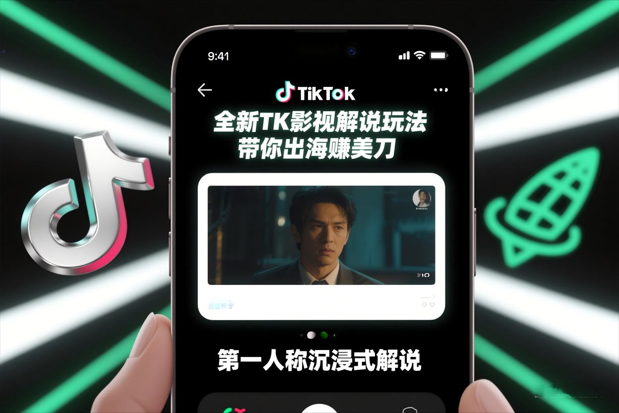 TikTok第一人称影视解说教学，全新TK影视解说玩法，带你出海賺美刀 - 网创智库网创-网赚-电商-tk-出海-AI-抖音-快手-小红书-视频号-玩法-创业-小程序-公众号-私域-s粉网创智库