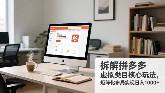 拆解拼多多虚拟类目核心玩法，矩阵化布局实现日入1000+网创-网赚-电商-tk-出海-AI-抖音-快手-小红书-视频号-玩法-创业-小程序-公众号-私域-s粉网创智库