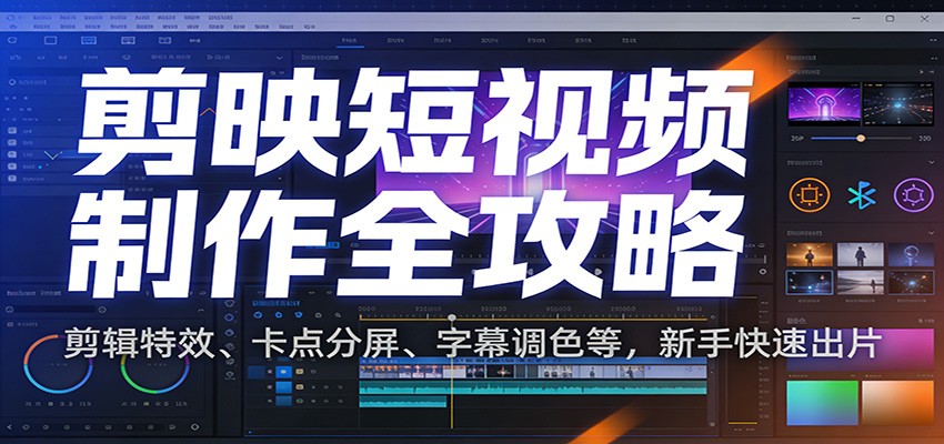 剪映短视频制作全攻略：剪辑特效、卡点分屏、字幕调色等，新手快速出片 - 网创智库网创-网赚-电商-tk-出海-AI-抖音-快手-小红书-视频号-玩法-创业-小程序-公众号-私域-s粉网创智库
