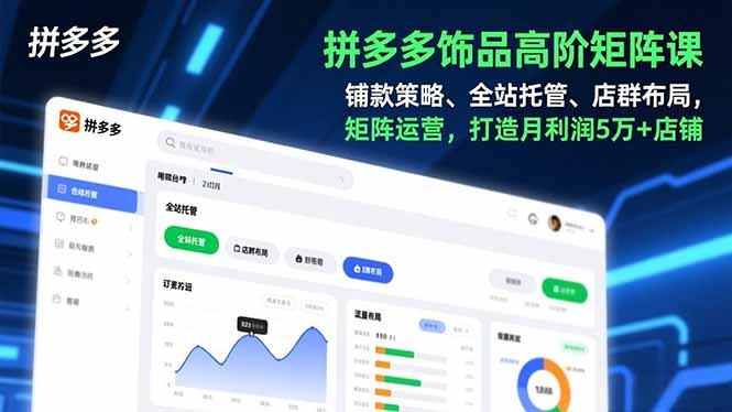 拼多多饰品高阶矩阵课，铺款策略、全站托管、店群布局，矩阵运营，打造月利润5万+店铺网创-网赚-电商-tk-出海-AI-抖音-快手-小红书-视频号-玩法-创业-小程序-公众号-私域-s粉网创智库