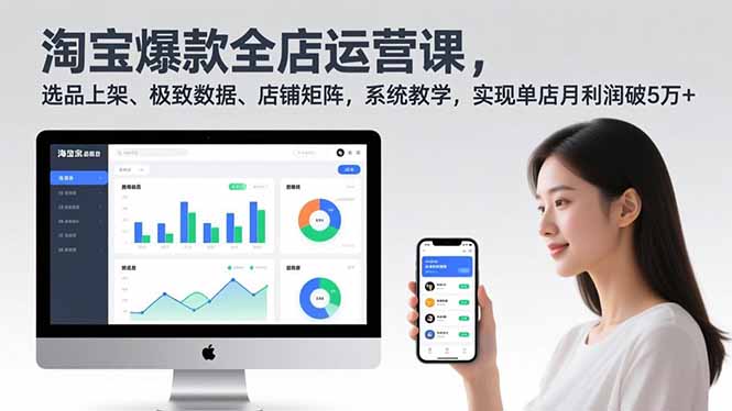 淘宝爆款全店运营课2.0，选品上架、极致数据、店铺矩阵，系统教学，实现单店月利润破5万+网创-网赚-电商-tk-出海-AI-抖音-快手-小红书-视频号-玩法-创业-小程序-公众号-私域-s粉网创智库