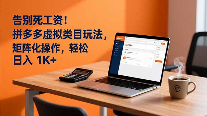 告别死工资！拼多多虚拟类目玩法，矩阵化操作，轻松日入 1K+网创-网赚-电商-tk-出海-AI-抖音-快手-小红书-视频号-玩法-创业-小程序-公众号-私域-s粉网创智库