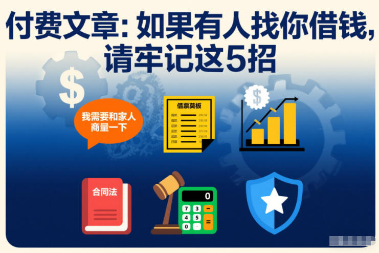 付费文章:如果有人找你借钱,请牢记这5招网创-网赚-电商-tk-出海-AI-抖音-快手-小红书-视频号-玩法-创业-小程序-公众号-私域-s粉网创智库