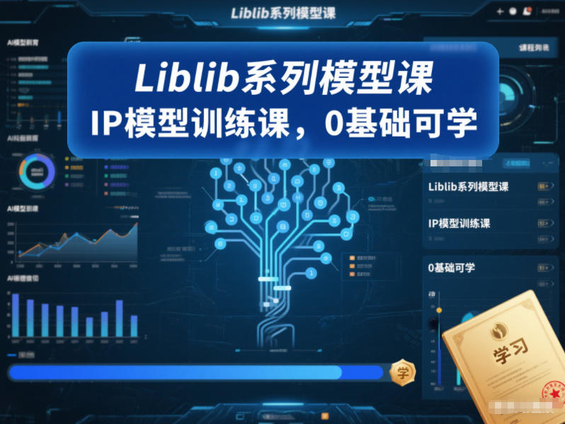 Liblib系列模型课，IP模型训练课，0基础可学网创-网赚-电商-tk-出海-AI-抖音-快手-小红书-视频号-玩法-创业-小程序-公众号-私域-s粉网创智库