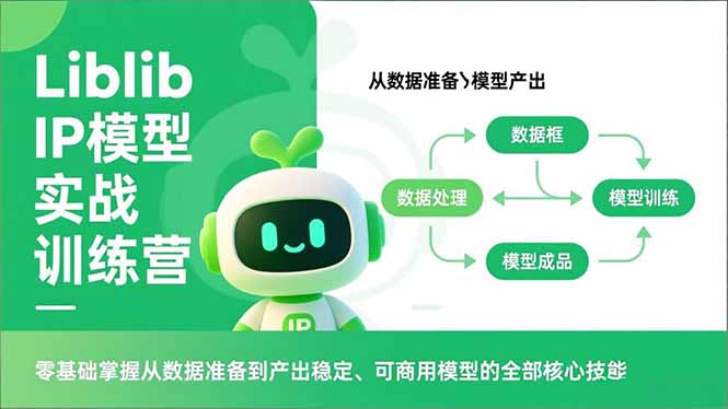 Liblib IP模型实战训练营，零基础掌握从数据准备到产出稳定、可商用模型的全部核心技能网创-网赚-电商-tk-出海-AI-抖音-快手-小红书-视频号-玩法-创业-小程序-公众号-私域-s粉网创智库
