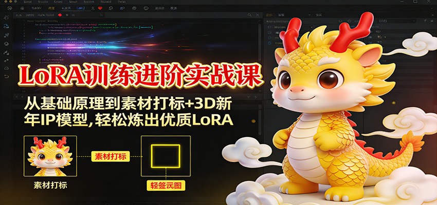 LoRA训练进阶实战课：从基础原理到素材打标+3D新年IP模型，轻松炼出优质LoRA - 网创智库网创-网赚-电商-tk-出海-AI-抖音-快手-小红书-视频号-玩法-创业-小程序-公众号-私域-s粉网创智库