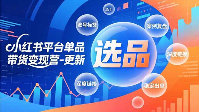 小红书平台单品带货变现营-更新，极致选品、账号标签、案例复盘，深度链接，快速启动稳定出单网创-网赚-电商-tk-出海-AI-抖音-快手-小红书-视频号-玩法-创业-小程序-公众号-私域-s粉网创智库