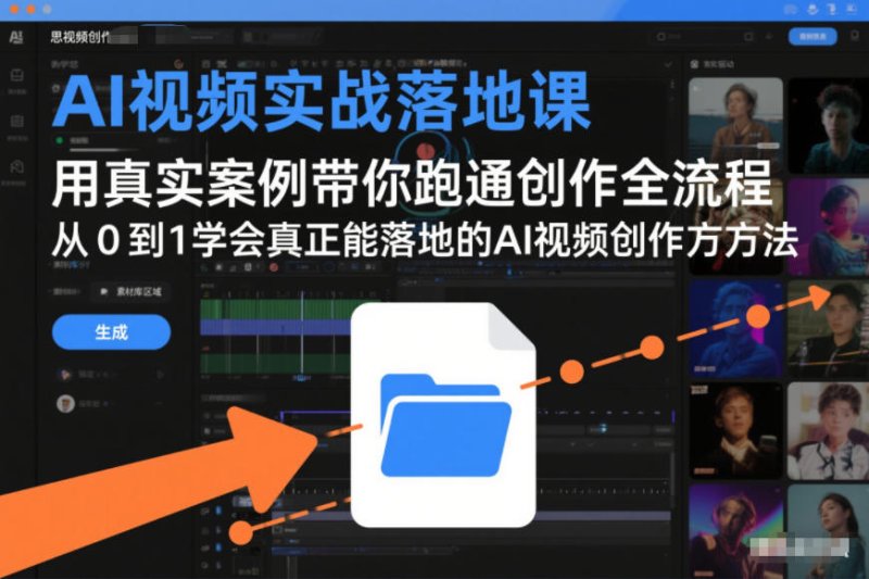 AI视频实战落地课，用真实案例带你跑通创作全流程，从0到1学会真正能落地的AI视频创作方法网创-网赚-电商-tk-出海-AI-抖音-快手-小红书-视频号-玩法-创业-小程序-公众号-私域-s粉网创智库