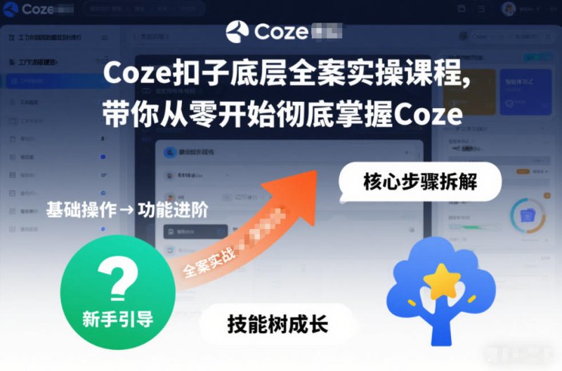 Coze扣子底层全案实操课程，带你从零开始彻底掌握Coze网创-网赚-电商-tk-出海-AI-抖音-快手-小红书-视频号-玩法-创业-小程序-公众号-私域-s粉网创智库