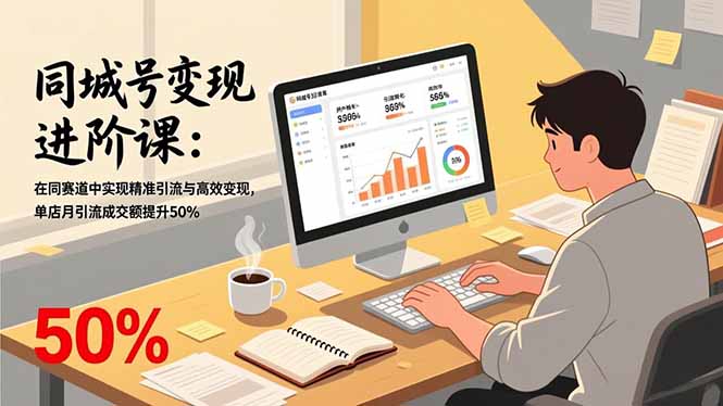 同城号变现进阶课：在同城赛道中实现精准引流与高效变现，单店月引流成交额提升50%网创-网赚-电商-tk-出海-AI-抖音-快手-小红书-视频号-玩法-创业-小程序-公众号-私域-s粉网创智库