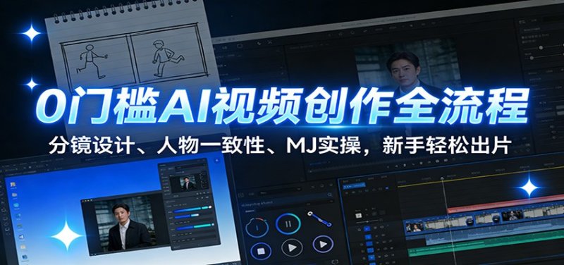 0门槛AI视频创作全流程:分镜设计、人物一致性、MJ实操,新手轻松出片网创-网赚-电商-tk-出海-AI-抖音-快手-小红书-视频号-玩法-创业-小程序-公众号-私域-s粉网创智库