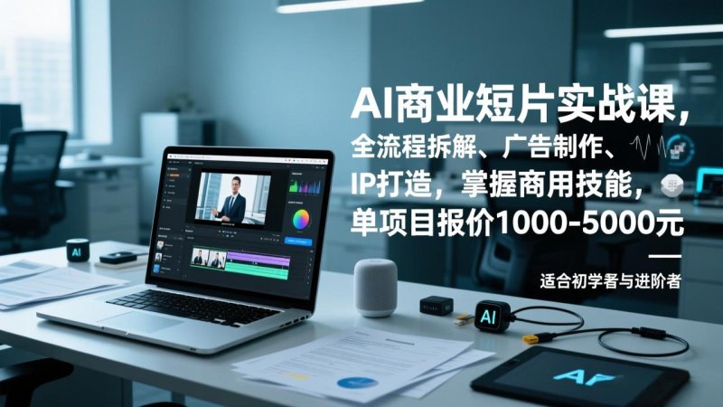 AI商业短片实战课，全流程拆解、广告制作、IP打造，掌握商用技能，单项目报价1000-5000元网创-网赚-电商-tk-出海-AI-抖音-快手-小红书-视频号-玩法-创业-小程序-公众号-私域-s粉网创智库