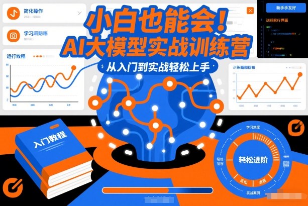 小白也能会！AI大模型实战训练营，从入门到实战轻松上手网创-网赚-电商-tk-出海-AI-抖音-快手-小红书-视频号-玩法-创业-小程序-公众号-私域-s粉网创智库