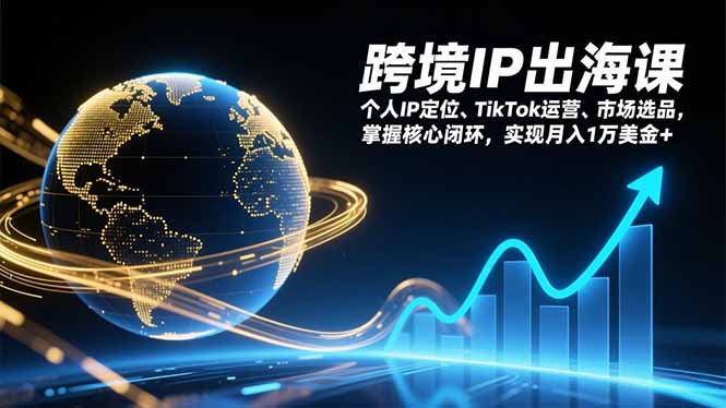 跨境IP出海课，个人IP定位、TikTok运营、市场选品，掌握核心闭环，实现月入1万美金+网创-网赚-电商-tk-出海-AI-抖音-快手-小红书-视频号-玩法-创业-小程序-公众号-私域-s粉网创智库