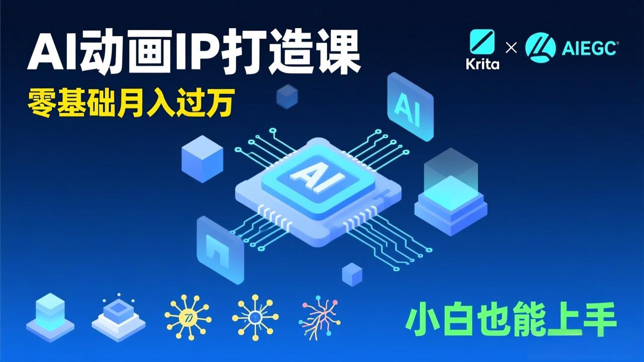 AI动画新手变现课，Krita+AIGC、模型训练、商单资源，零基础月入过万，小白也能上手 - 网创智库网创-网赚-电商-tk-出海-AI-抖音-快手-小红书-视频号-玩法-创业-小程序-公众号-私域-s粉网创智库