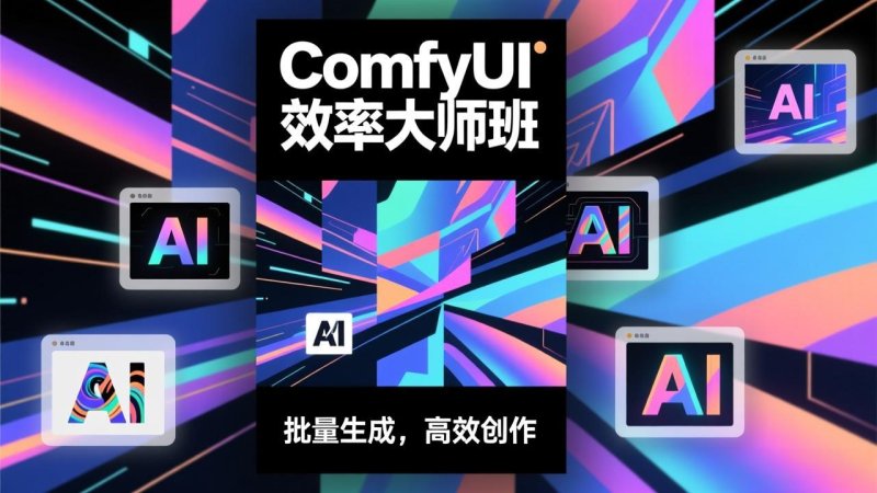 ComfyUI效率大师班：工作流搭建，批量生成，将个人AI出图效率提升5-10倍，月接单收入1-3万网创-网赚-电商-tk-出海-AI-抖音-快手-小红书-视频号-玩法-创业-小程序-公众号-私域-s粉网创智库