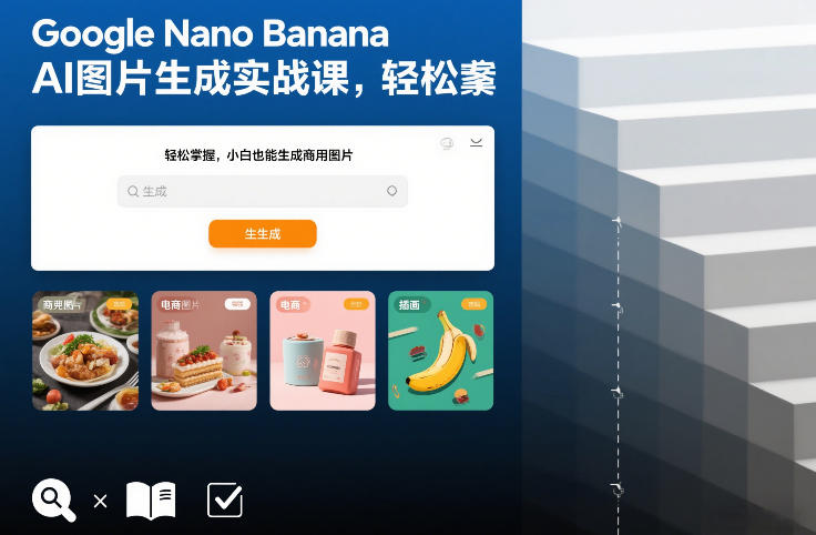 Google Nano Banana AI图片生成实战课，轻松掌握，小白也能生成商用图片网创-网赚-电商-tk-出海-AI-抖音-快手-小红书-视频号-玩法-创业-小程序-公众号-私域-s粉网创智库