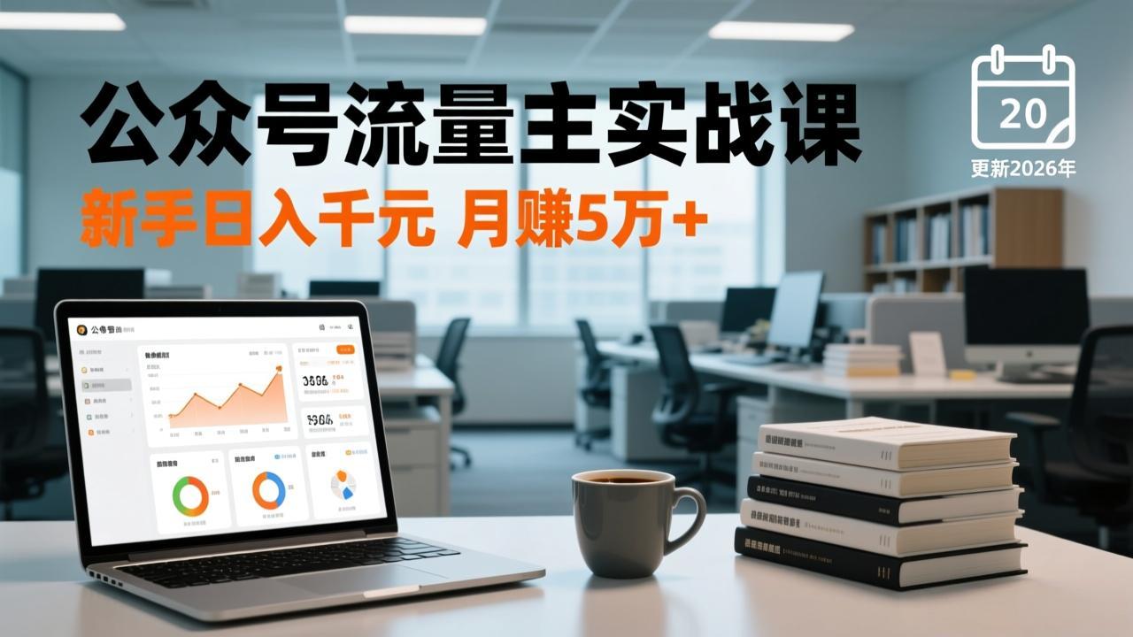 公众号流量主实战课，爆文写作、流量池运营、多平台分发，新手日入千元月赚5万+更新2026年 - 网创智库网创-网赚-电商-tk-出海-AI-抖音-快手-小红书-视频号-玩法-创业-小程序-公众号-私域-s粉网创智库