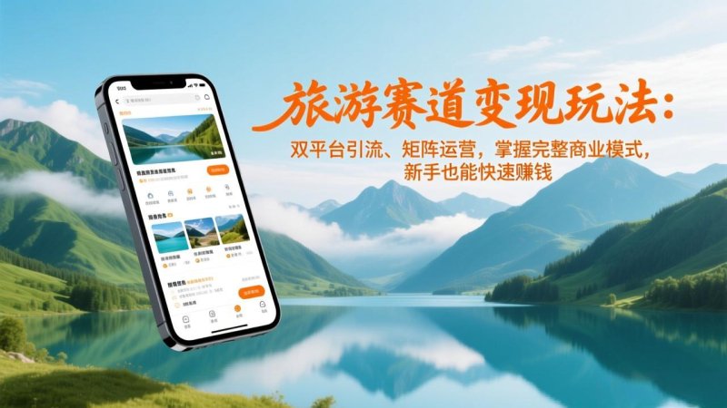 旅游赛道变现玩法：双平台引流、矩阵运营，掌握完整商业模式，新手也能快速赚钱网创-网赚-电商-tk-出海-AI-抖音-快手-小红书-视频号-玩法-创业-小程序-公众号-私域-s粉网创智库